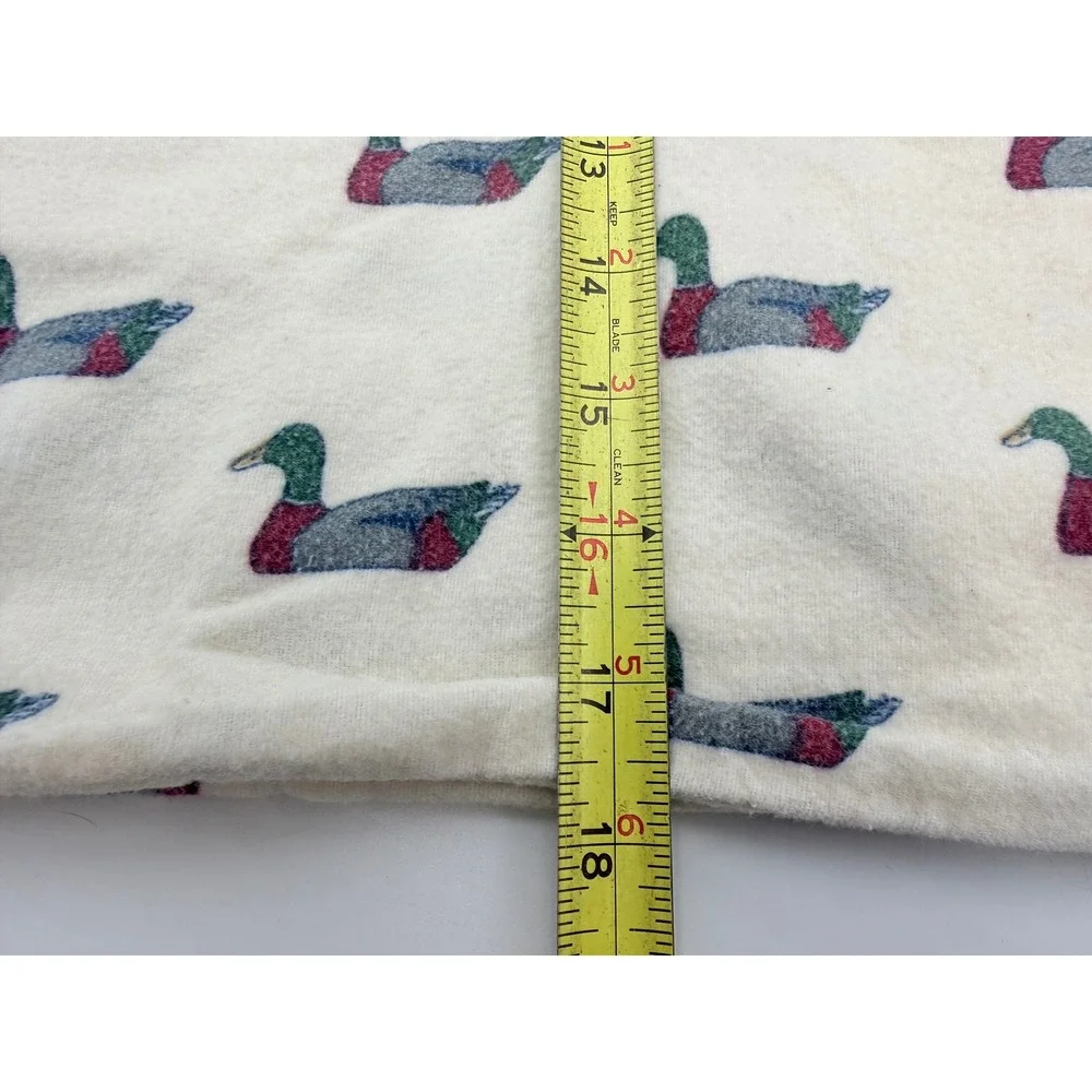 Vintage Mallard Duck Decoy Print Pillow Case Cream Lodge Cabin Decor 28x17.5